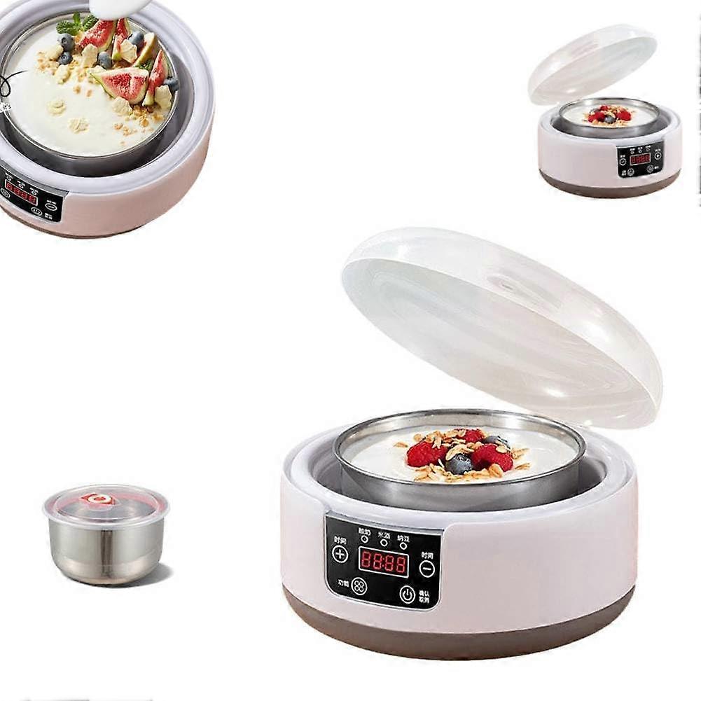 1.2L Automatic Yogurt Maker with Stainless Steel Liner, Digital Timer, LCD Display, Low Noise