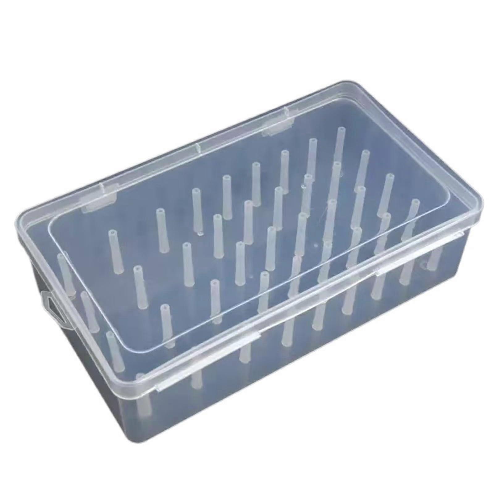 Embroidery Thread Organizer 42Compartment Transparent Case with Bobbins Sewing Storage Box White