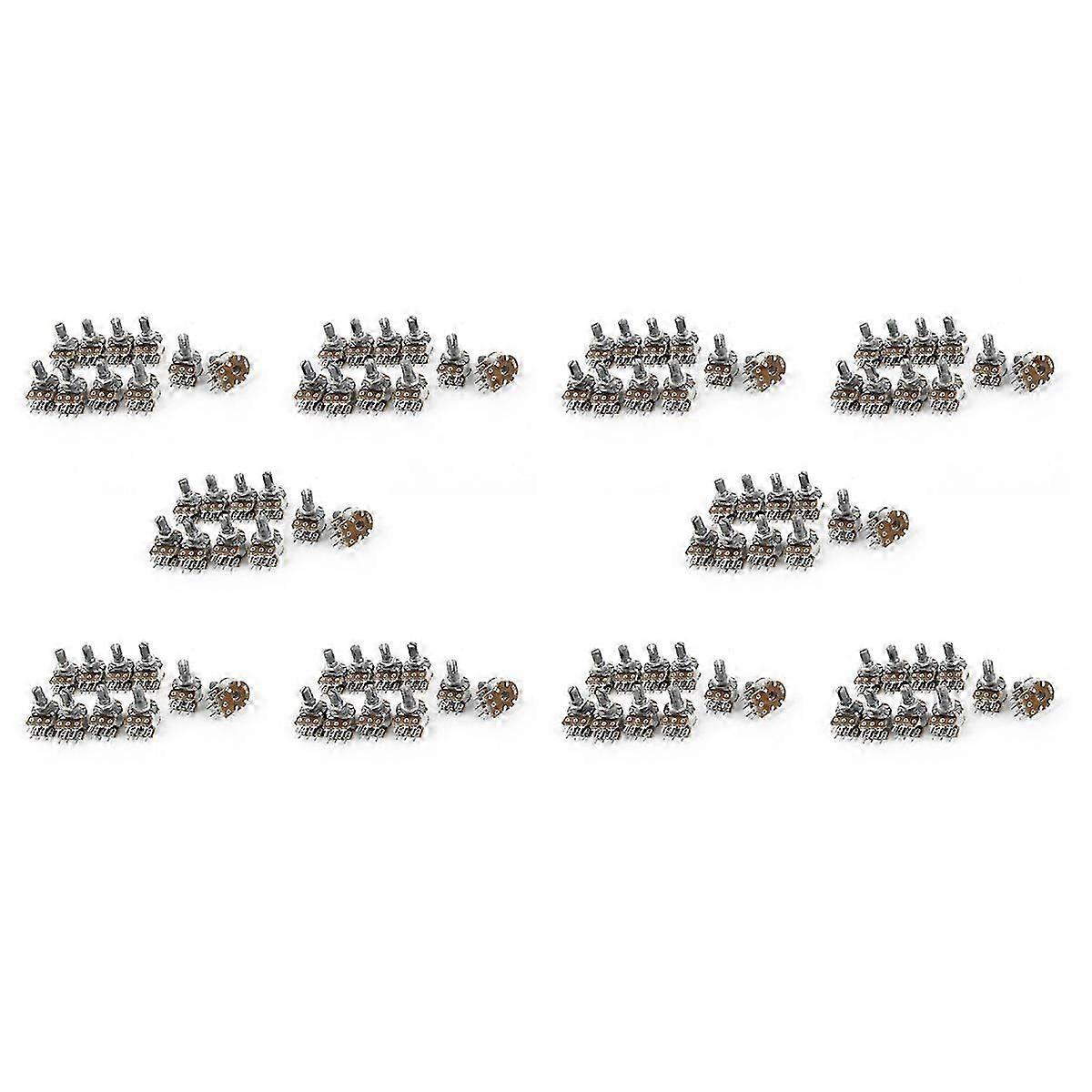 10PCS Dual Linear Knurled Shaft Potentiometer 50K Ohm B50K