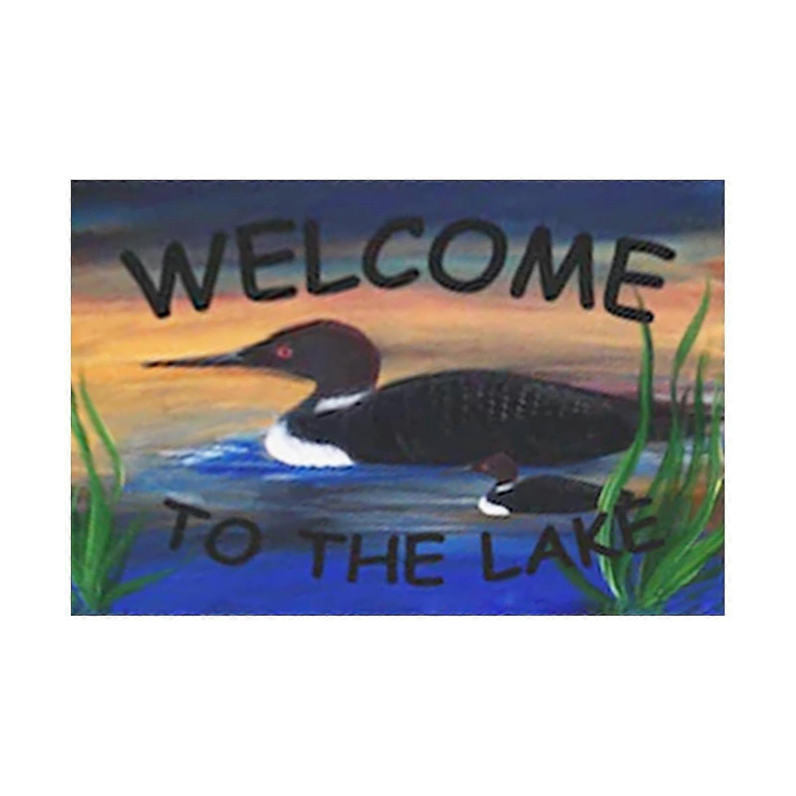 Door Mat Lake Duck Print Welcome Polyester Floor Mat