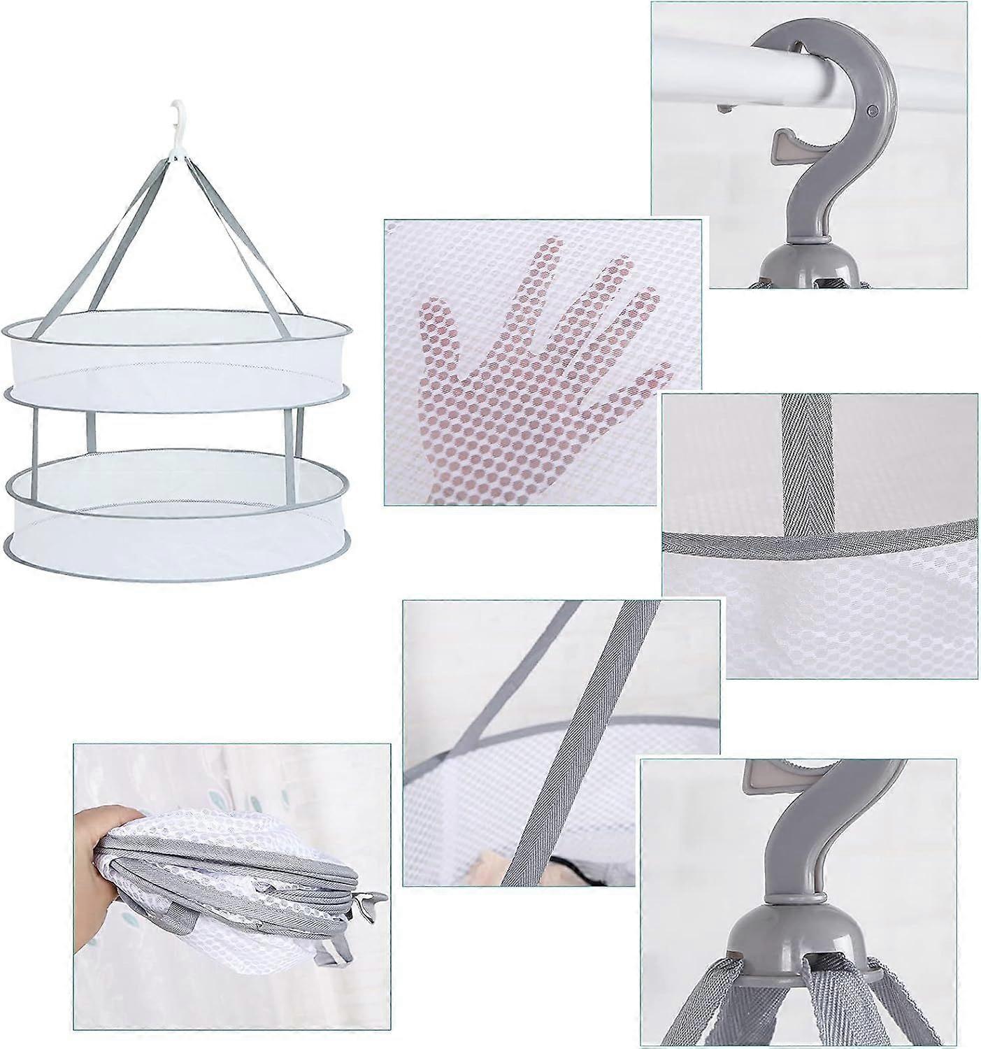 Foldable Clothes Drying Rack Hanging Clothes Dryer Tiers Foldable Mesh Net Drying Rack Fol