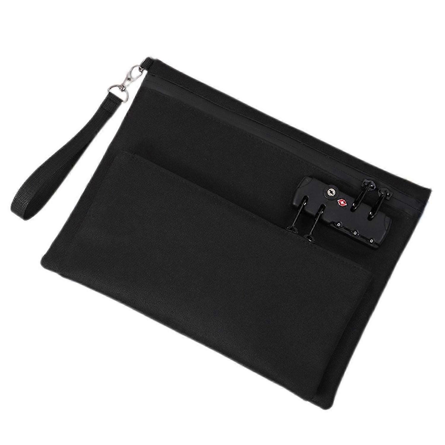 Document Bag with Lock Multiple Compartments Large Capacity for Home Travel