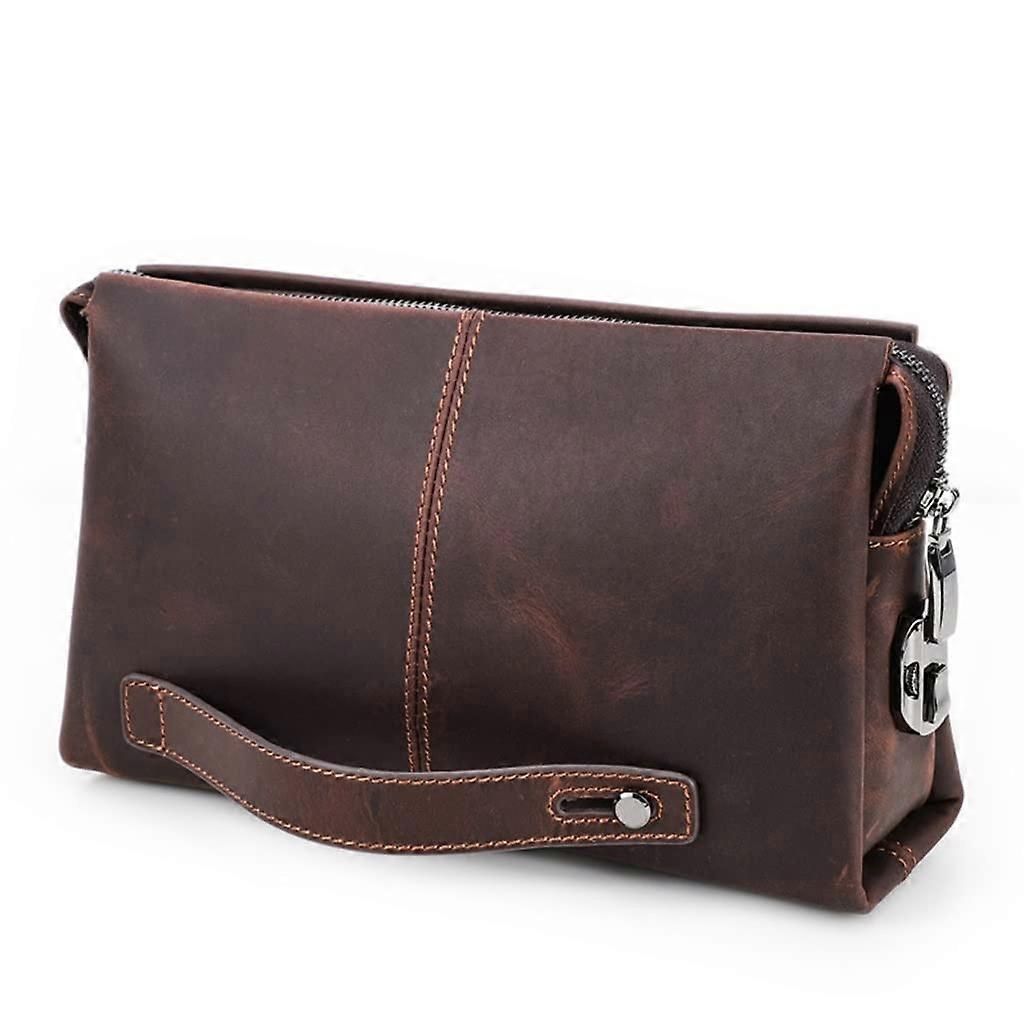 Men's Leather Clutch Bag  Cowhide Large Capacity Wallet with MultiPocket Organization