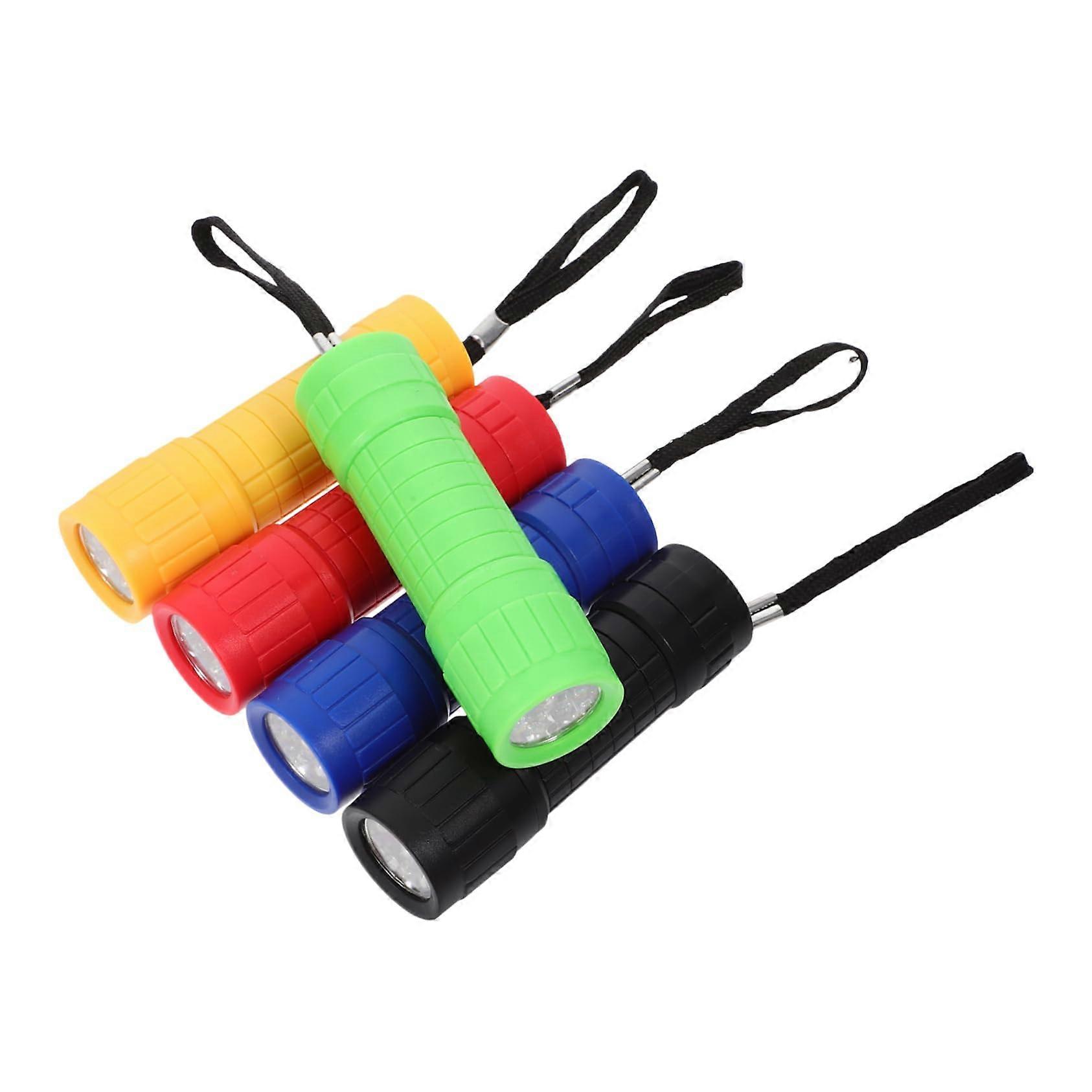 5pcs Mini LED Flashlight  Lumen Solar Powered Rechargeable Compact Outdoor Pocket Torch