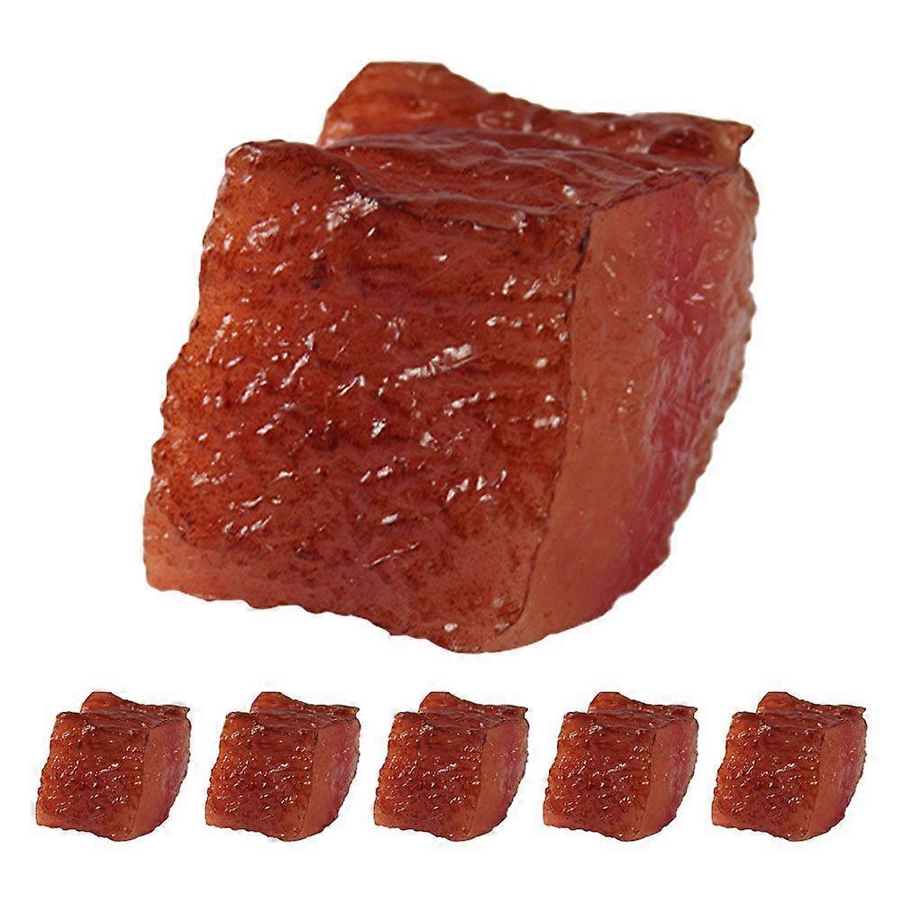 6Pcs Simulation Beef Artificial Lifelike Meat Model Beef Block Model Cognitive Teaching Aid