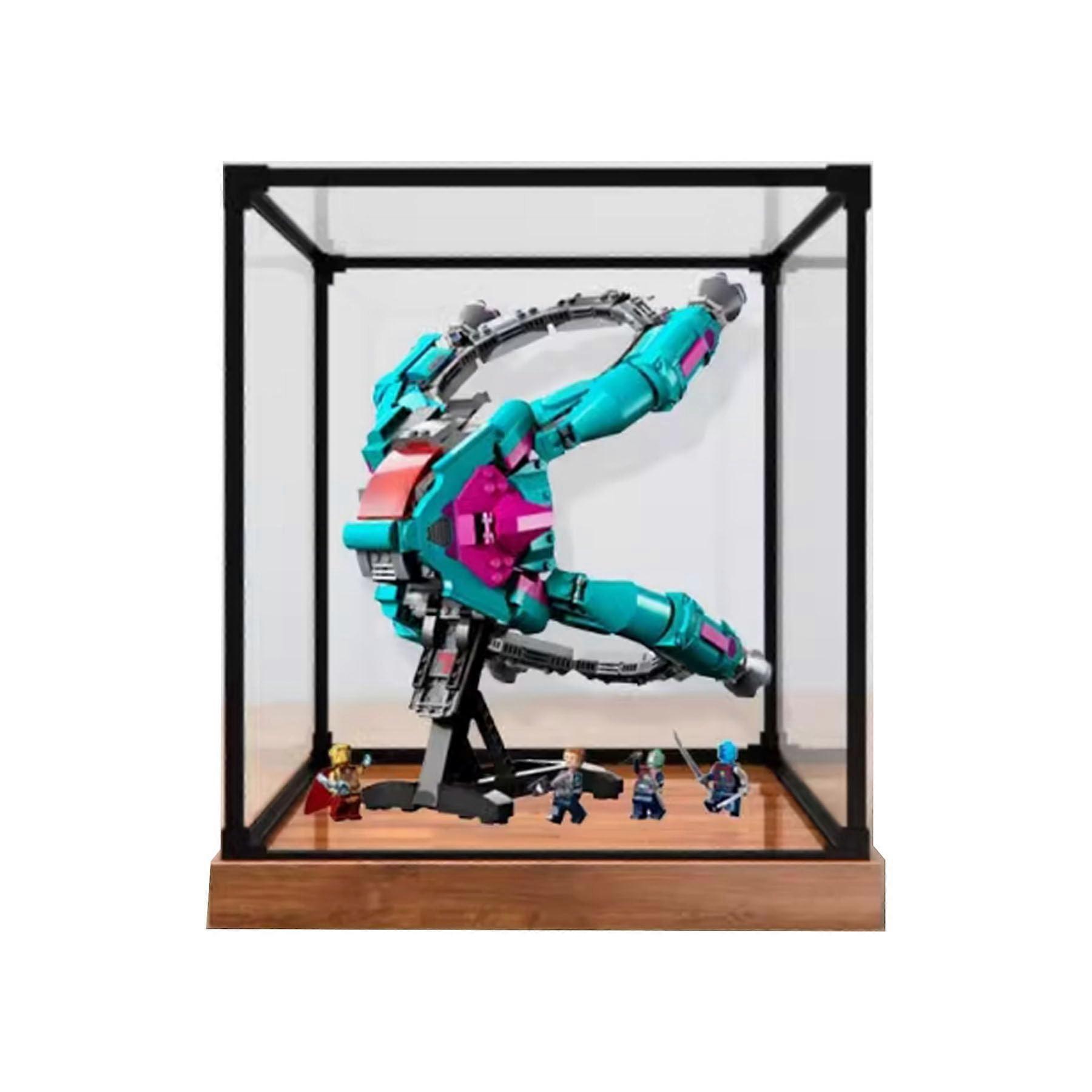 Acrylic Display Case for  76255 Guardian  Dustproof Clear Box with Wood Grain Base