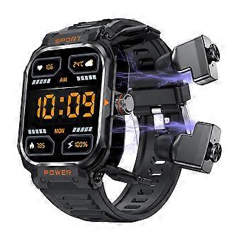 2 in 1 Smartwatch with Bluetooth Earbuds, 2.01 Inch HD Display Fitness Tracker with Call and Heart Rate Monitor for iOS and Android