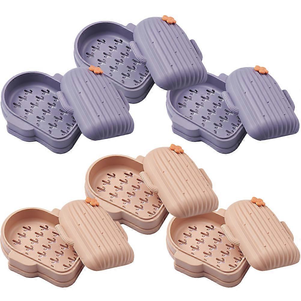 Drain Soap Boxes Cartoon Creative Storage for 6Pcs Soap Boxes Bathroom Use