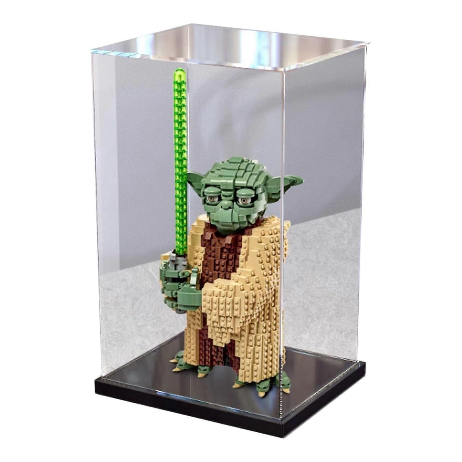 Display Case for  75255 Master Yoda, Dustproof Clear Acrylic Box with Black Base
