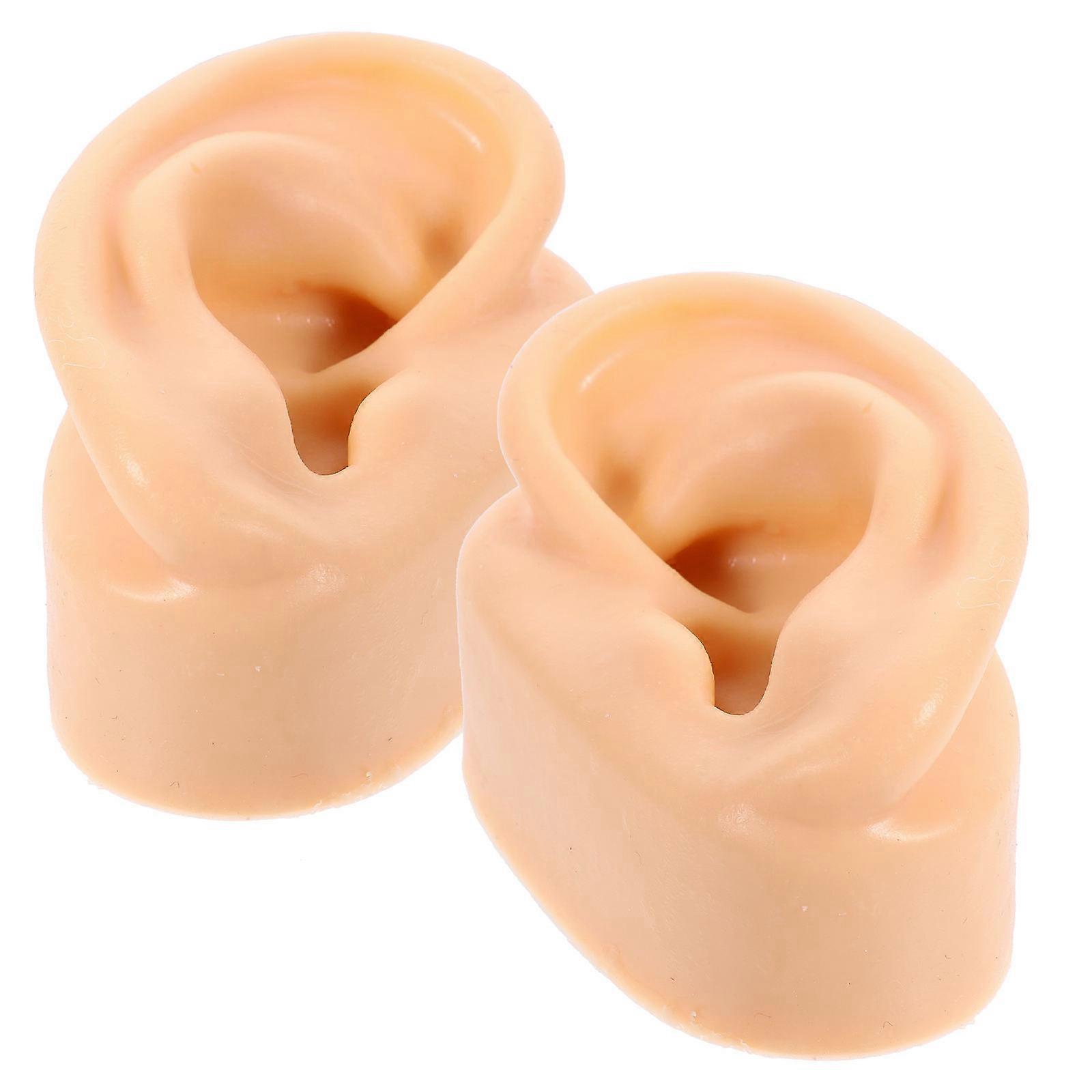 Realistic Human Ear Model Silicone Ear Simulation for Prank with 1Pair Beige