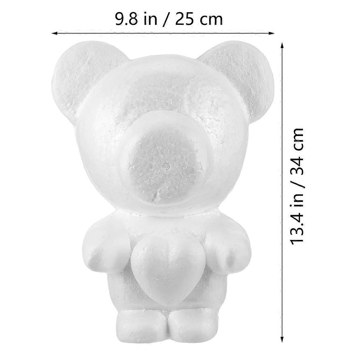 Polystyrene Bear Mold for DIY Bear Shape Modelling 1Pcs White Foam