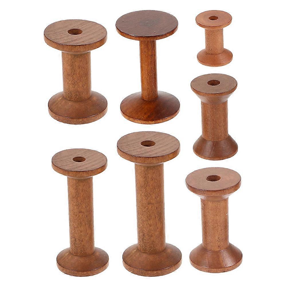 Wooden Craft Thread Spools Holder for DIY Work 14Pcs Spools