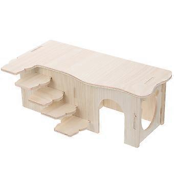 Houten schuilplaats voor hamsters, geschikt voor 5 personen, met meerdere compartimenten, geschikt voor kleine dieren.