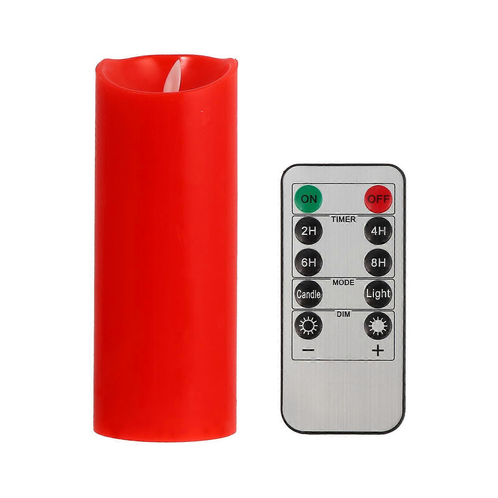 Red LED Candle Lamp Electronic Candle with Remote Controller 1Set