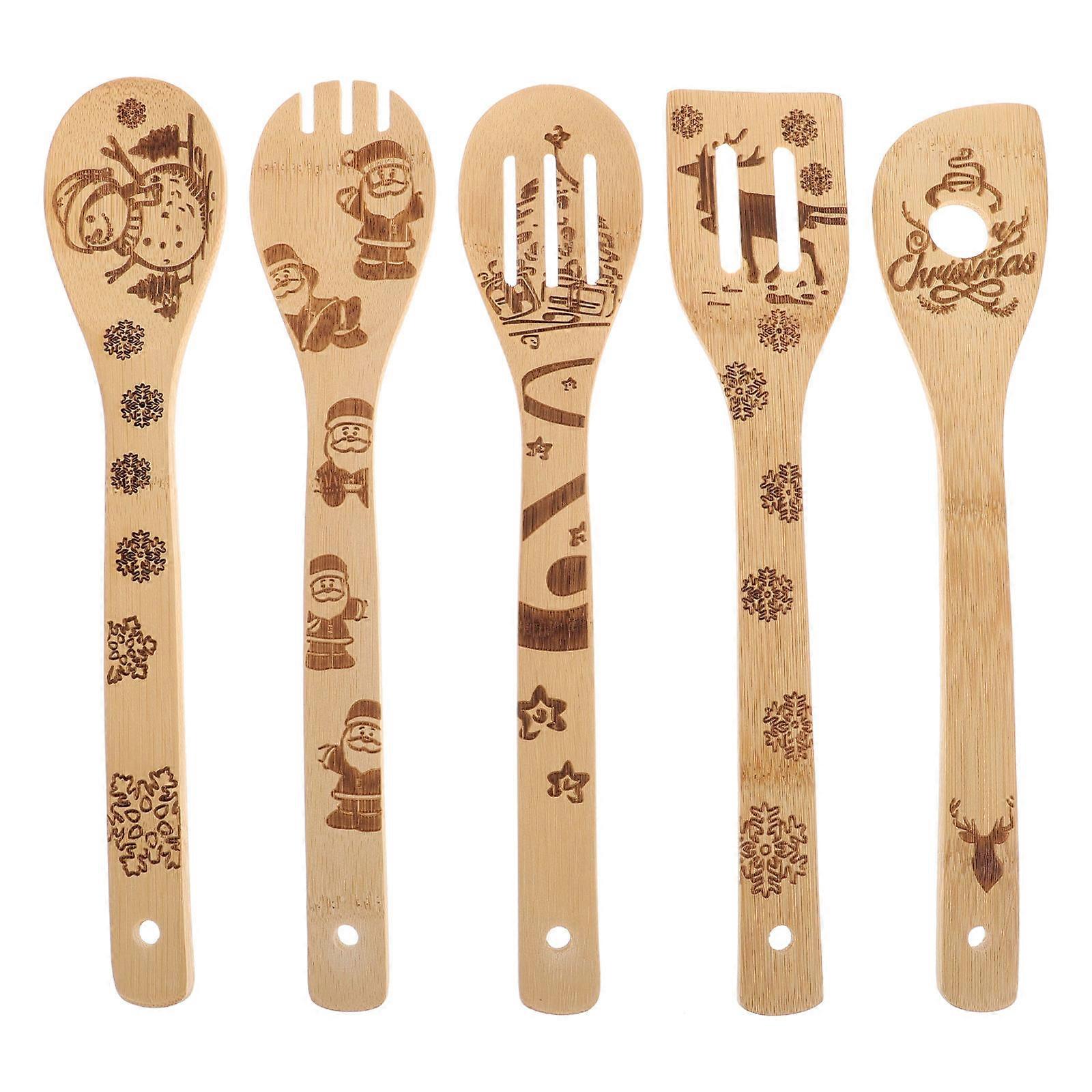 Practical Bamboo Set for Home Kitchenware with 5Pcs Cooking Tools