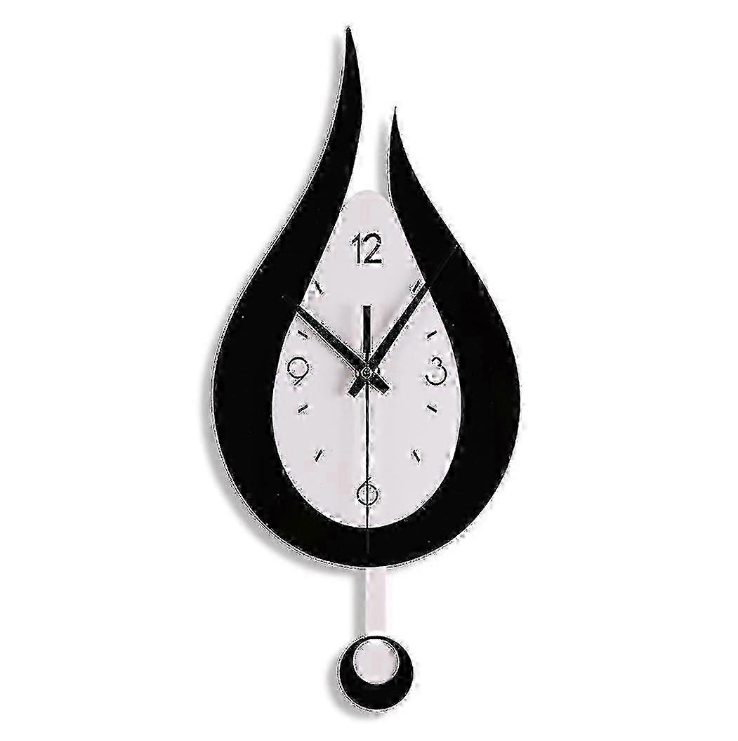 SZW-Wall Clock Modern Creative Water Drop Pendulum Clock With Pendulum, Silent Pendulum Clock Digit Kui-2a
