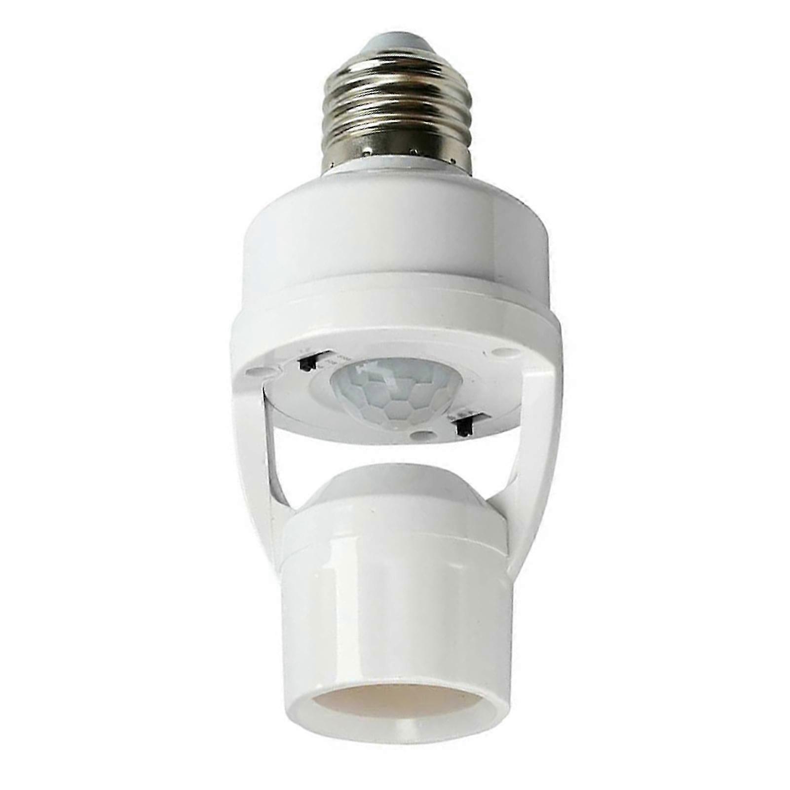 E27 Motion Sensor Light Socket Adapter with Dusk to Dawn & Delay Timer, Adjustable Sensitivity Automatic Lamp Holder for Home Lighting-tfd