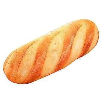 Almofada de pelúcia em formato de pão, removível e lavável, com tira longa para proteção lombar no sofá.