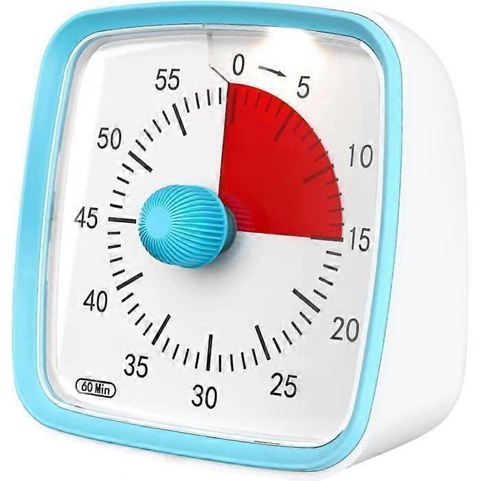 Visual Timer with Night Light, 60 Minute Countdown Timer for Kids Adults (Blue)