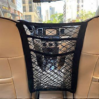 3-layer mesh car bag with backrest and child safety gate for the back seat, tissue holder, luggage and storage