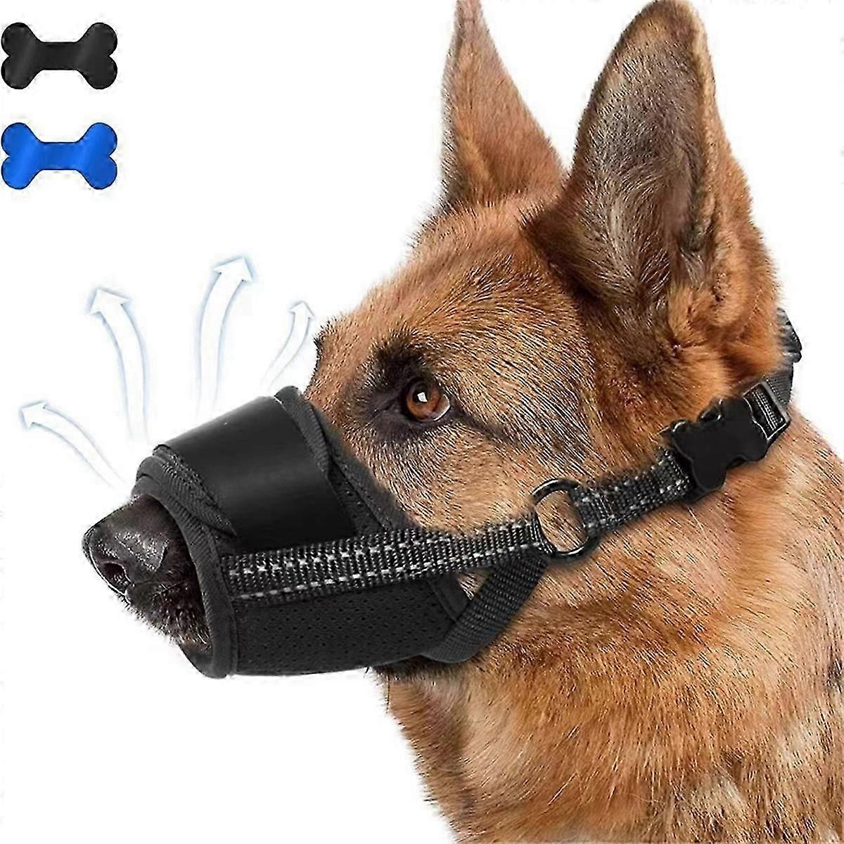 Dog Muzzle compatible for Large Dogs - Breathable, Soft Mesh Muzzle B