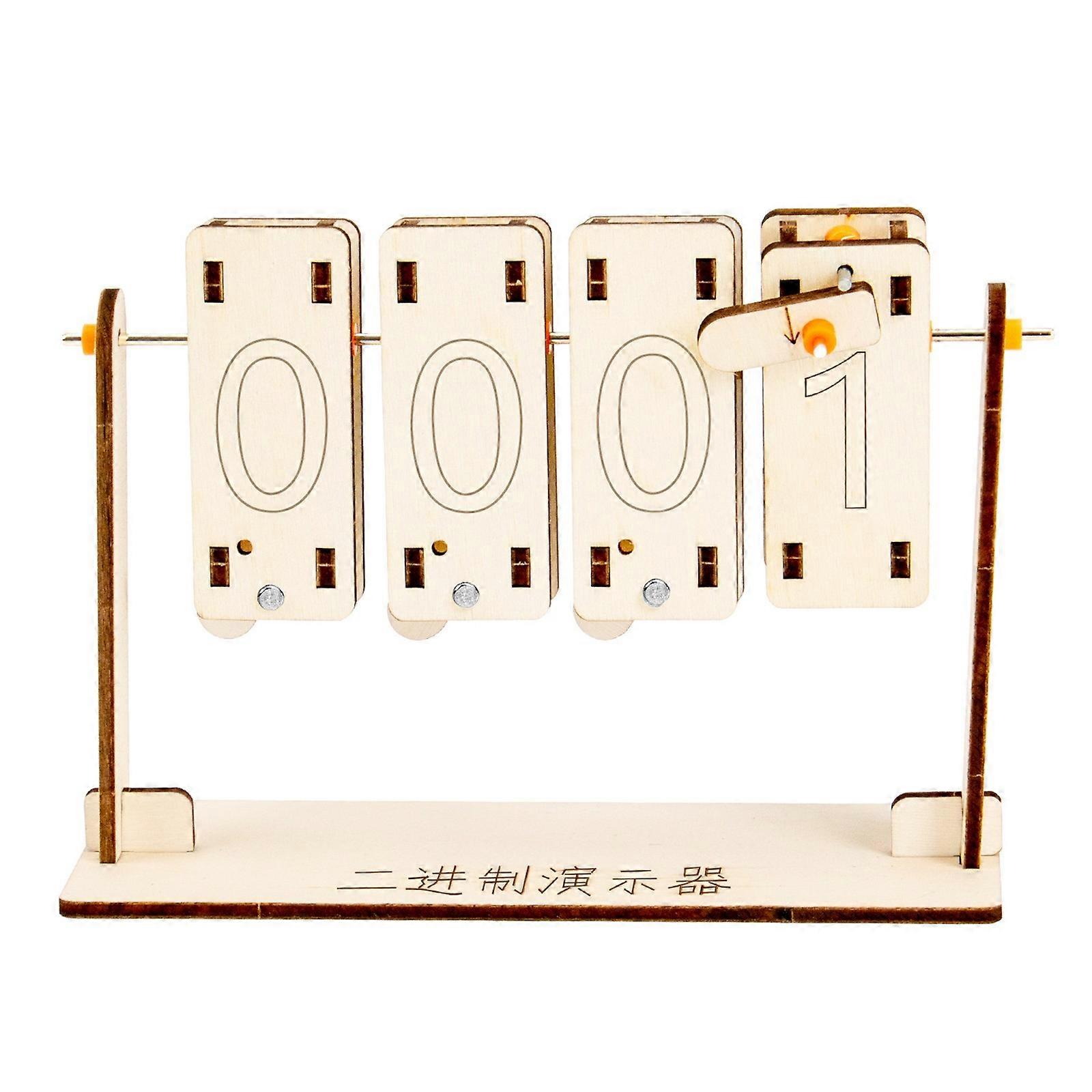 Childrens Math Teaching Tool Wood Binary Demonstration Device for Develope Logical Thinking And Problem Solving Skills Multicolor
