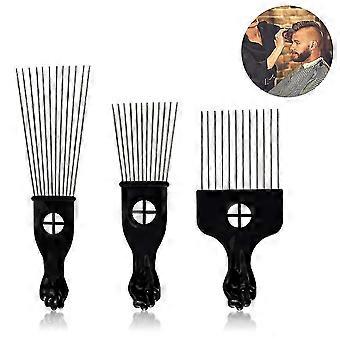 3 stk kammer metall kam hår plukker bred tann plukker kam salong ved hjelp av for frisør styling verktøy