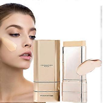 2 in 1 Foundation Stick with Built-in Brush, Longwear Waterproof for Travel-Friendly Makeup