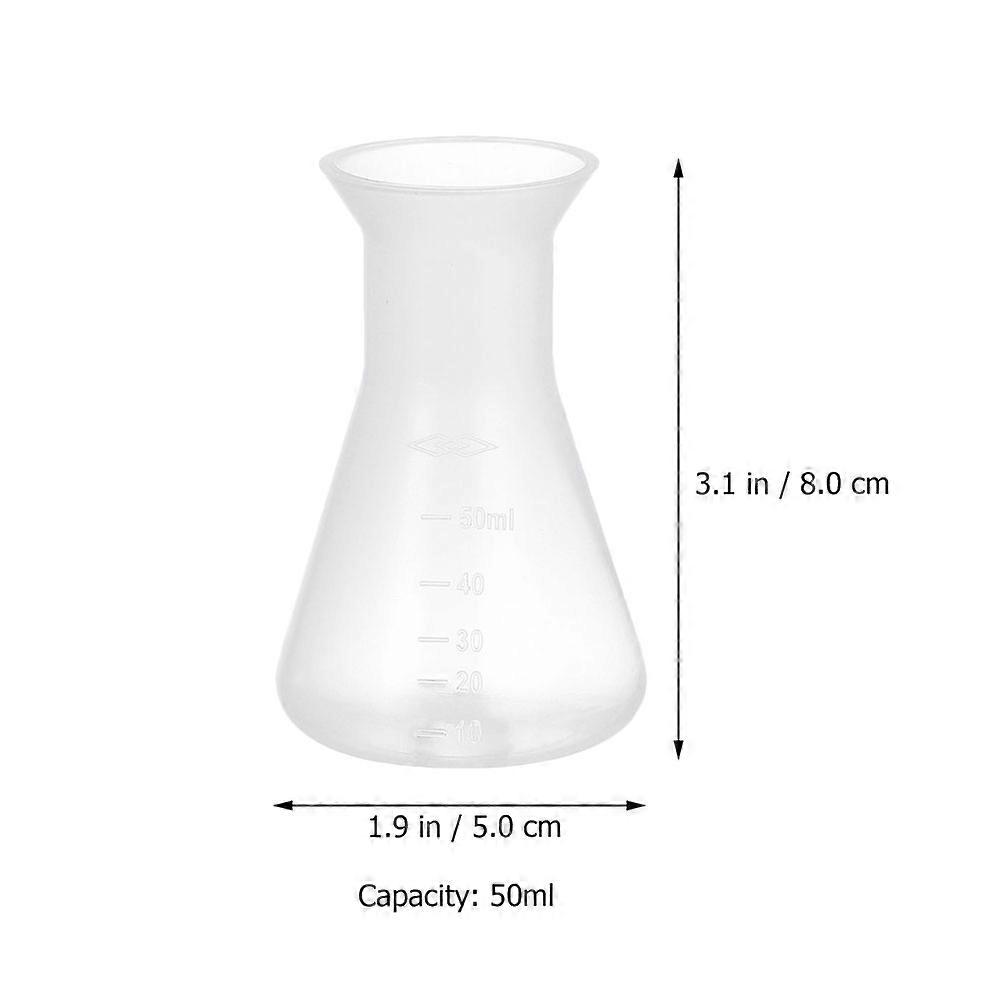 8pcs Labs Erlenmeyer Flasks Science Experiment Flask Conical Flasks Laboratory Scale Flask(50ml)