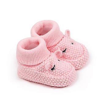 0-12months Infant Knitted Baby Booties with Ears Soft shoes for girls Comfortable Winter