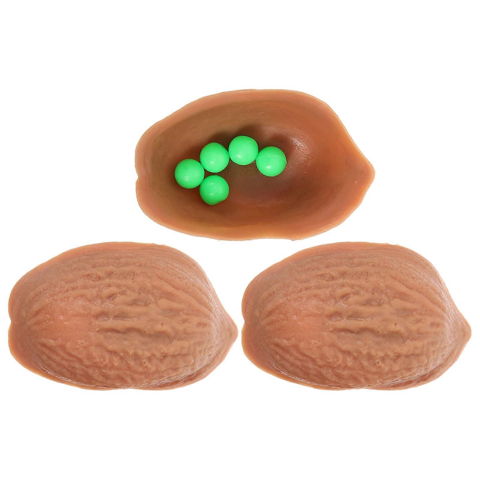 Walnut Shell Trick Set for Fun Featuring 3 Shells and 5 Balls