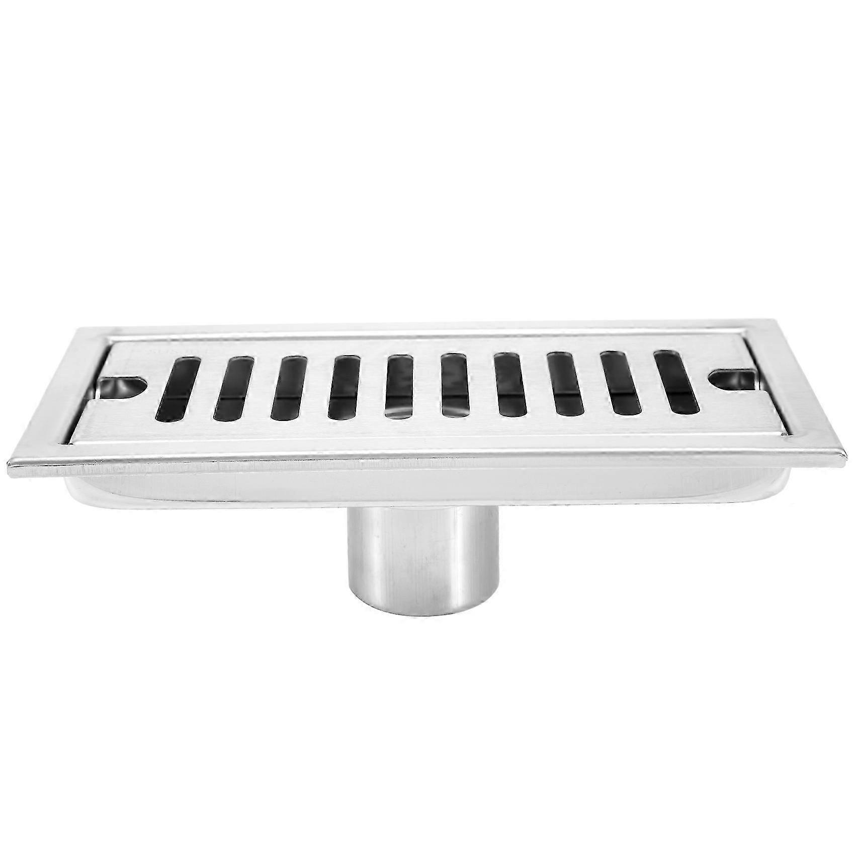 Rectangular Linear Shower Floor Drain compatible with Hotel Bathroom Floor