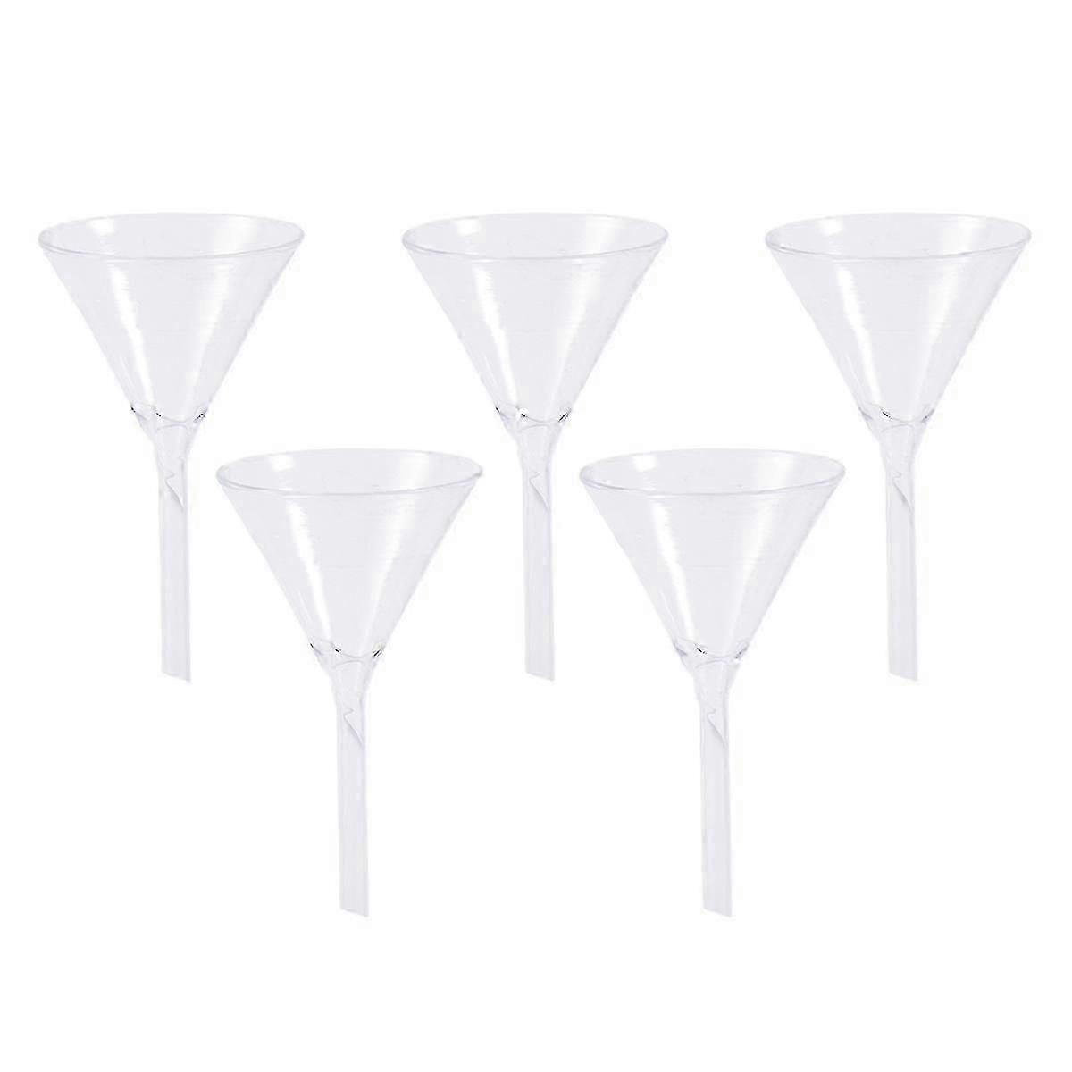 40mm Thick High Temp Resistant Triangle Funnel, 5pcs Analytical Chemistry Lab Tool for Liquid Solid Feeding