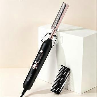Electric Hair Straightening Comb, Copper Heated Styling Tool for Wet and Dry Hair, Curling and Straightening Comb for Home Use