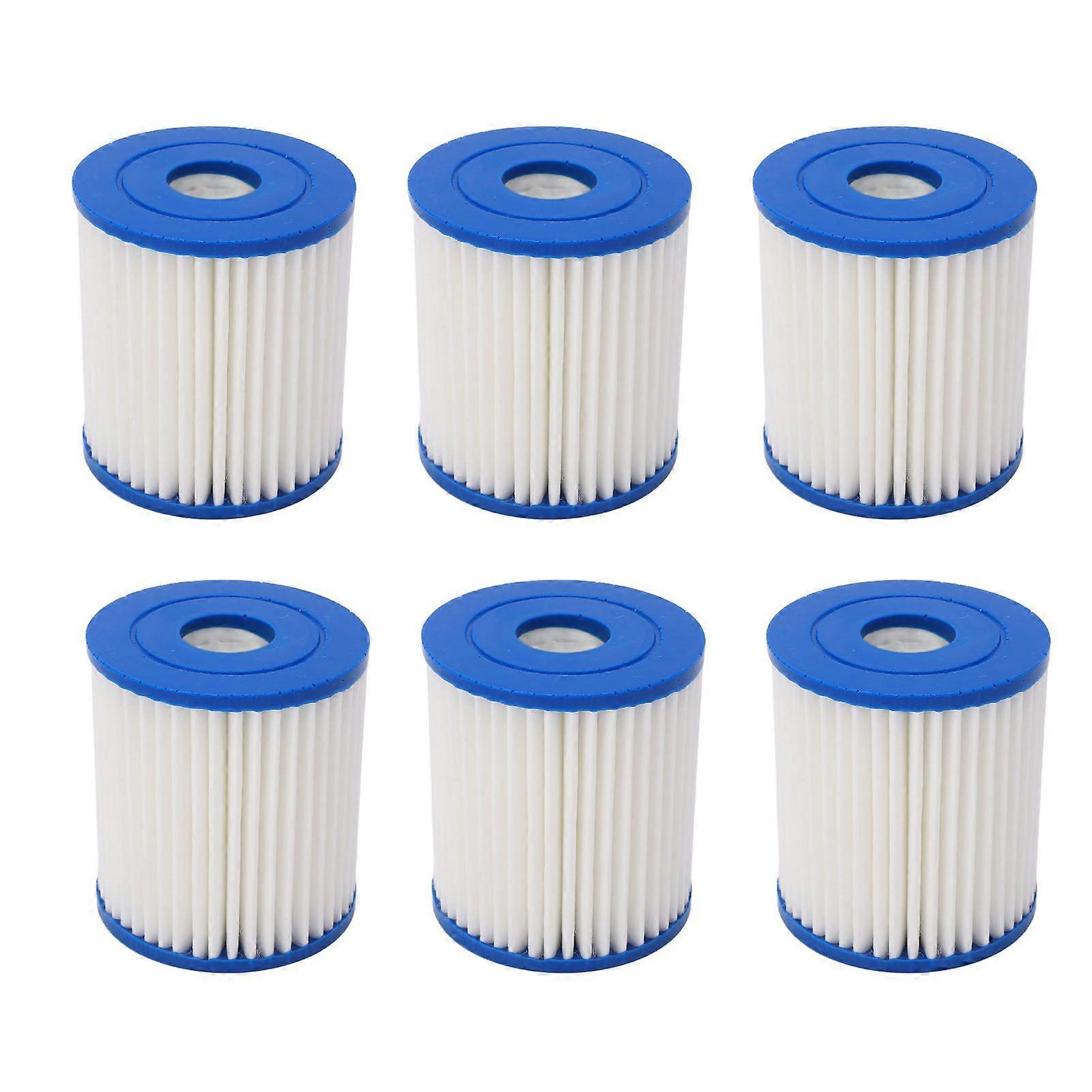 6PCS Water Pump Filter Cartridge Replacement Swimming Pool Polyester Filter Elements Set