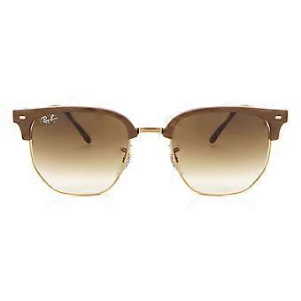 Ray-Ban RB4416 New Clubmaster 672151 Full Rim Beige Brown on Gold Unisex Browline Sunglasses UV2 Original
