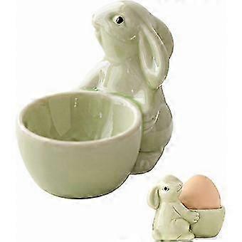 Porcelain Egg Cups Set for Boiled Eggs, Kids Easter Spring Dining Decor