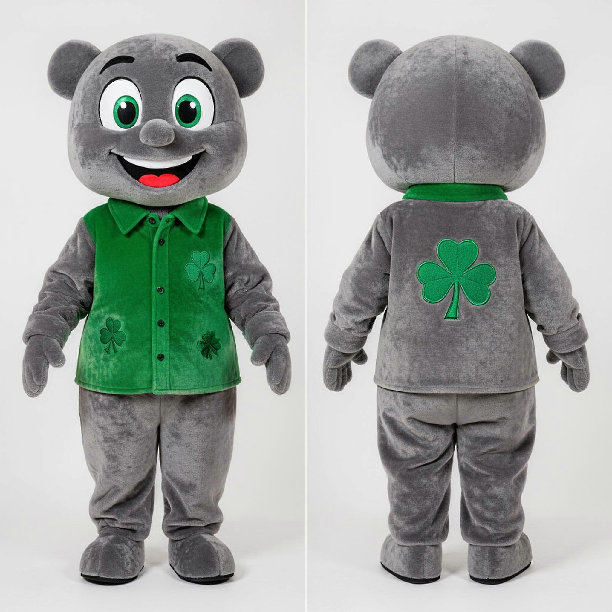 MASTICOT Gray Velvety Irish Dancer Mascot