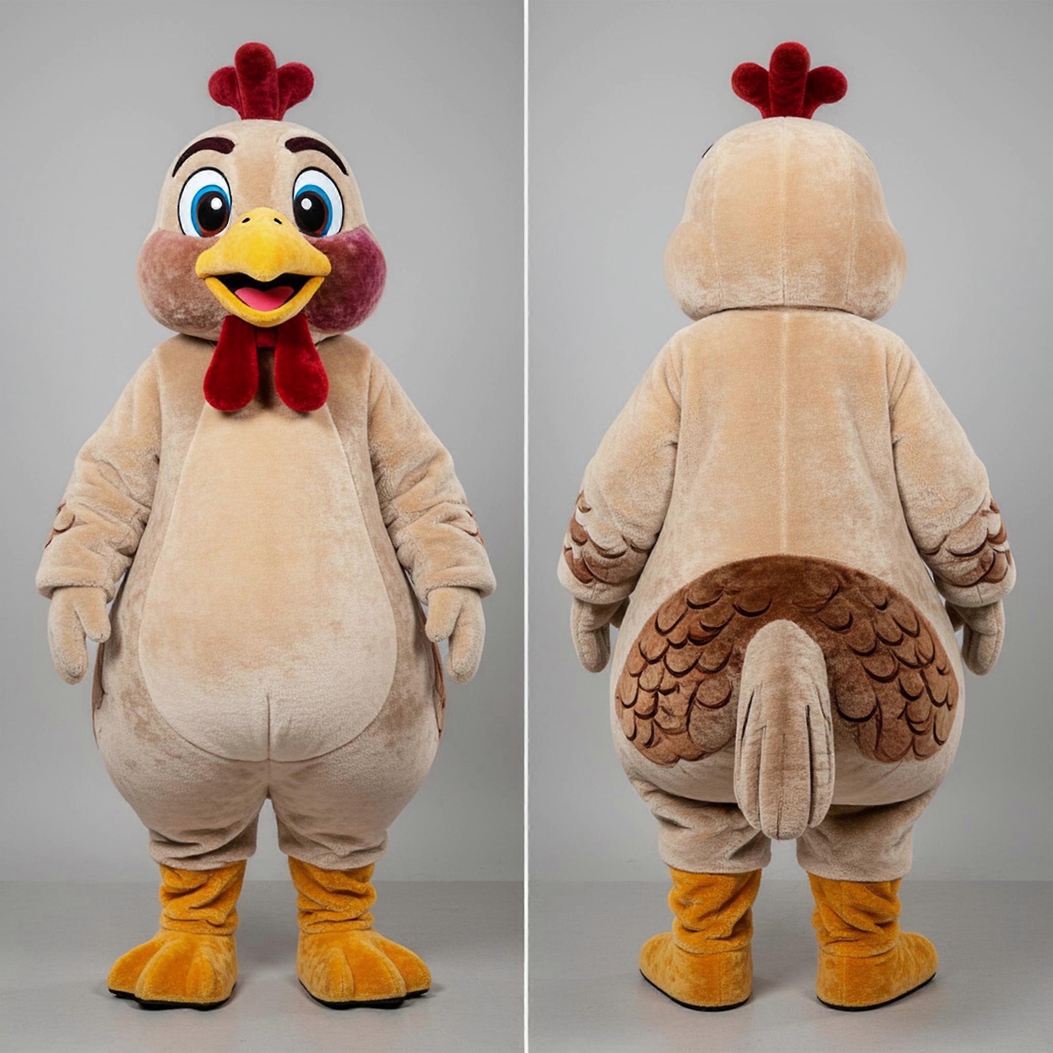 MASTICOT Beige Fluffy Pheasant Mascot