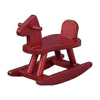 Mini Rocking Horse Wooden Toy House Decoration for Kids Plaything