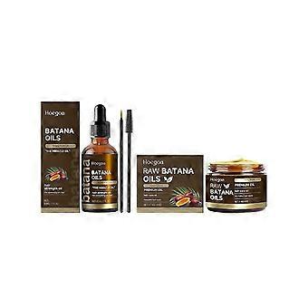 Batana-Öl für das Haarwachstum 4-teiliges Set: Rohes Batana-Öl 60 ml + 114 g Paste, Wimpernstab und Augenbrauenbürste 100% unraffiniertes Wunderöl für Kopfhaut, Ränder und Augenbrauen