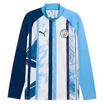 2026-2027 Man City Warm Up 1/4 Zip Top (White/Blazing Blue)