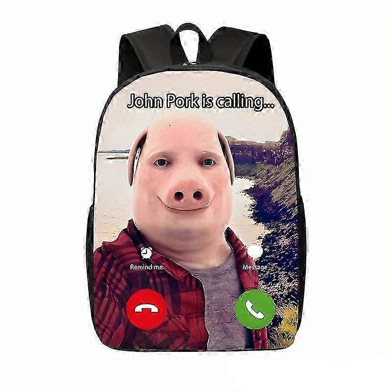 John Pork is calling printed backpack