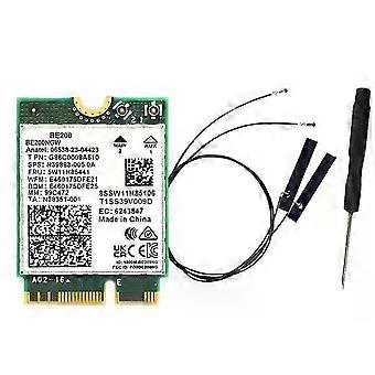 IYBBW-WIFI 7 BE200 BE200NGW WiFi Card+Antenna BT 54 80211AX Tri-Band M2 NGFF Wireless Network Adapte