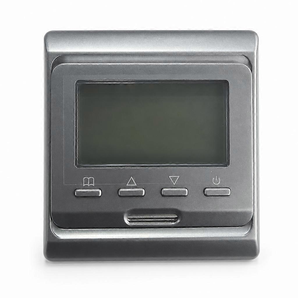 Electric Underfloor Heating Thermostat, LCD Control Panel, 16A, Grey, E51.716