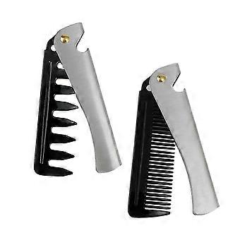 Wide Tooth Foldable Stainless Steel Comb