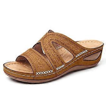 Vrouw orthopedische comfortabele zomer slippers met drie boog ondersteuning ontwerp met tenen strand antislip