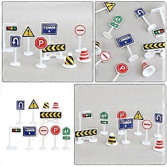 Road Signs Playset for Kids Imaginative Play with 20Pcs Traffic Sign Toys