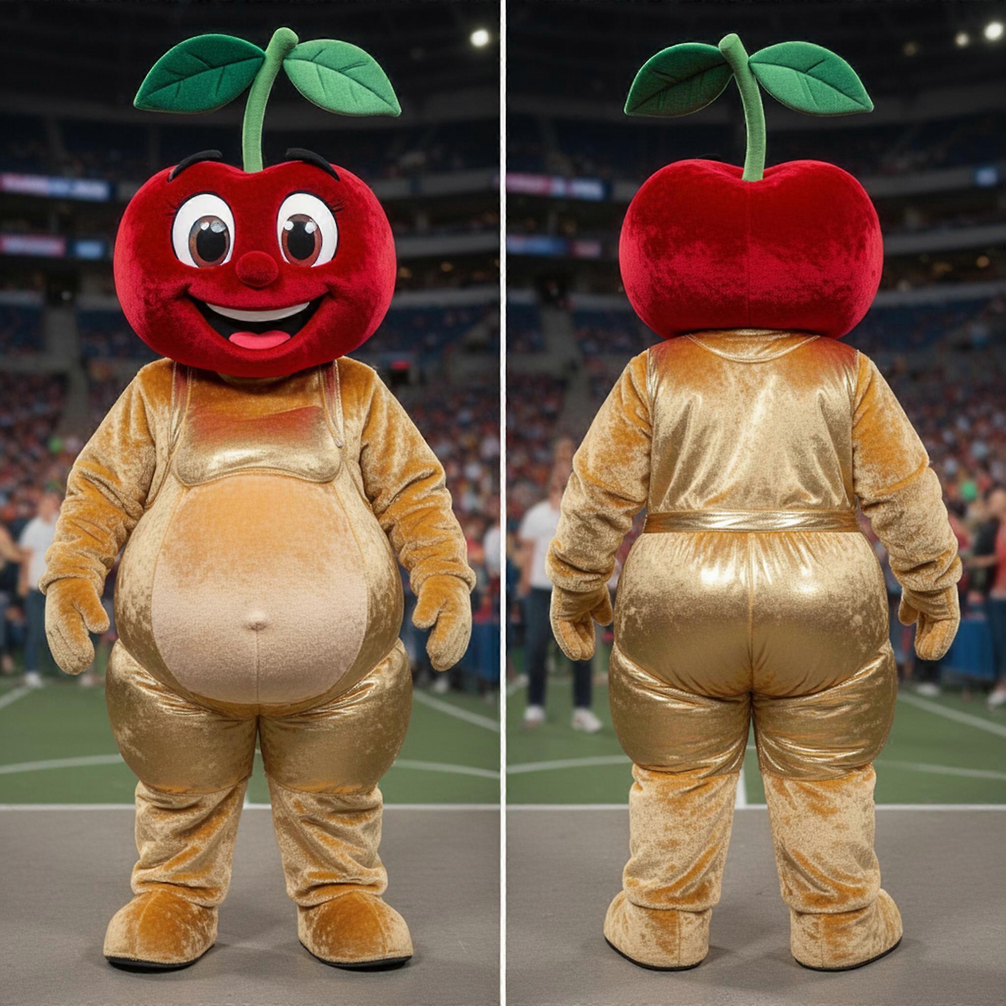 MASTICOT Golden Plush Rounded Cherry Mascot