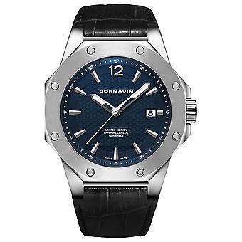 Downtown 3h sveitsiskkvarts analog mann klokke med cowskin armbånd CO2021-2004